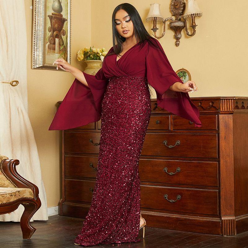 Свадебное платье Свадебное платье большого размера Вечернее платье Платье 100 кг Платье для полных женщин Платье для высоких женщин 175 Burgundy 1XL