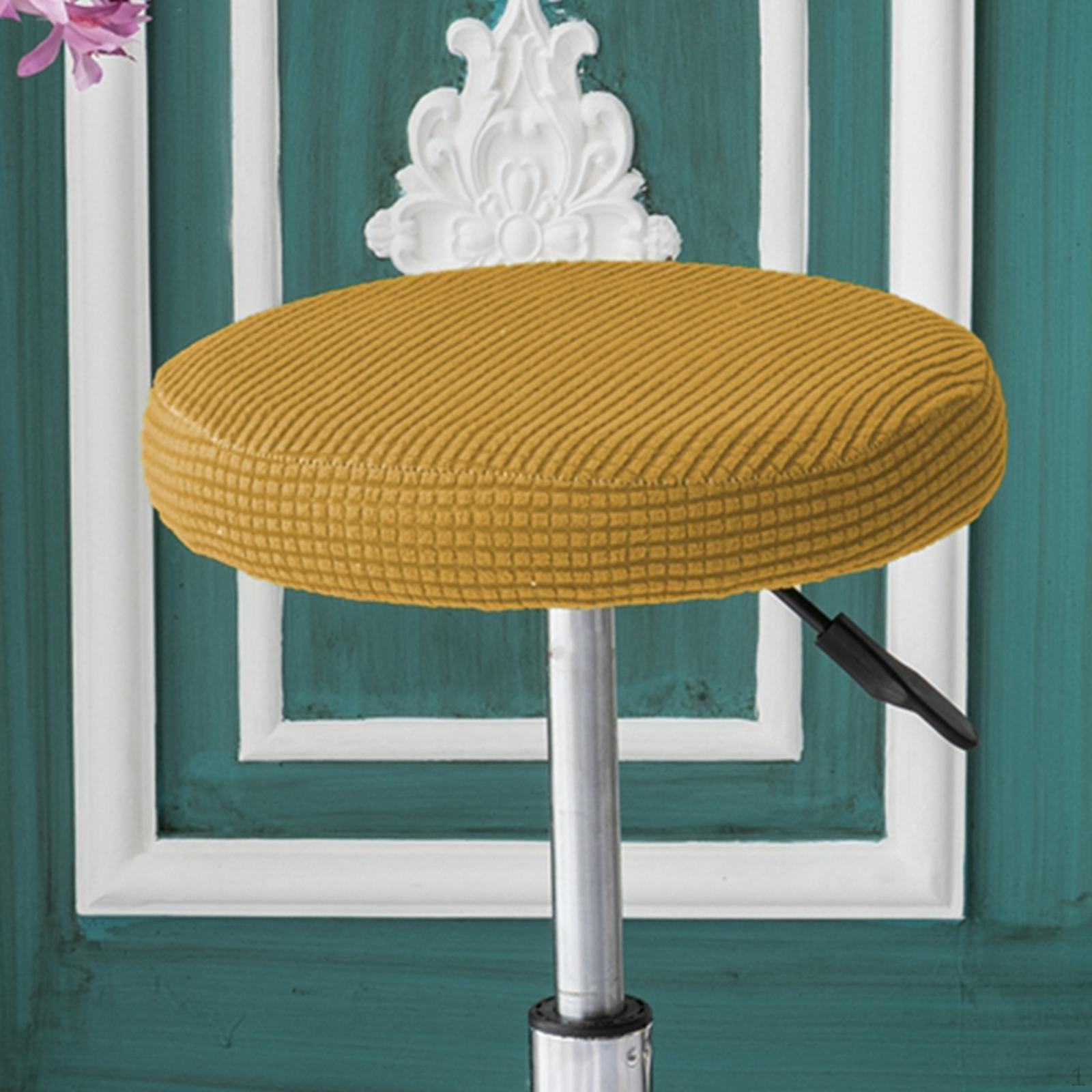 Bar Stool Cover Luxury Fabric Round -Resistant Washable Dustproof Seat Slipcover Brown Yellow 723₽