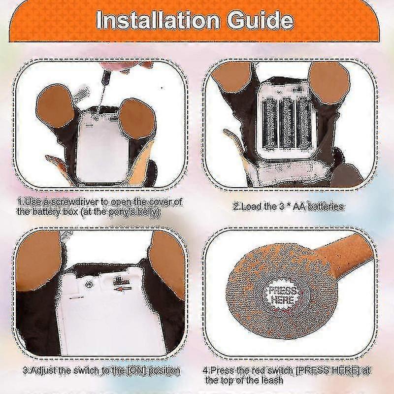 Elektronisches Interaktives Pferd Mitlaufpferd Mit Fernbedienungsleine Tanzendes Singendes Gehendes Musikalisches Pony-Haustierspielzeug Für Kinder-u/YY