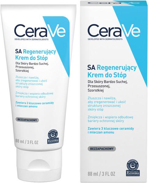 Cerave SA Peeling Fußcreme, 88ml - Fortschrittliche Hydratation für trockene, rissige Fersen