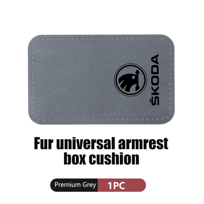 Car Armrest Box Pad Suede Auto Armrest Mat Car Accessories For Skoda Octavia Superb RAPID FABIA KAMIQ KAROQ KODIAQ YETI knfg14