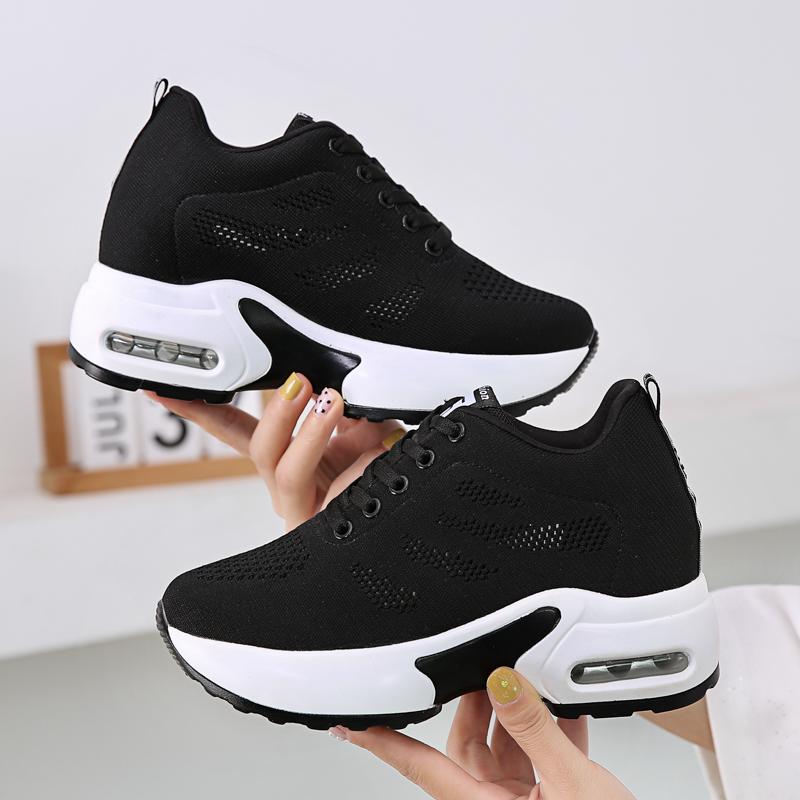 Autumn and winter breathable thick-soled casual inner height-increasing shoes lightweight soft-soled sports shoes cotton shoes