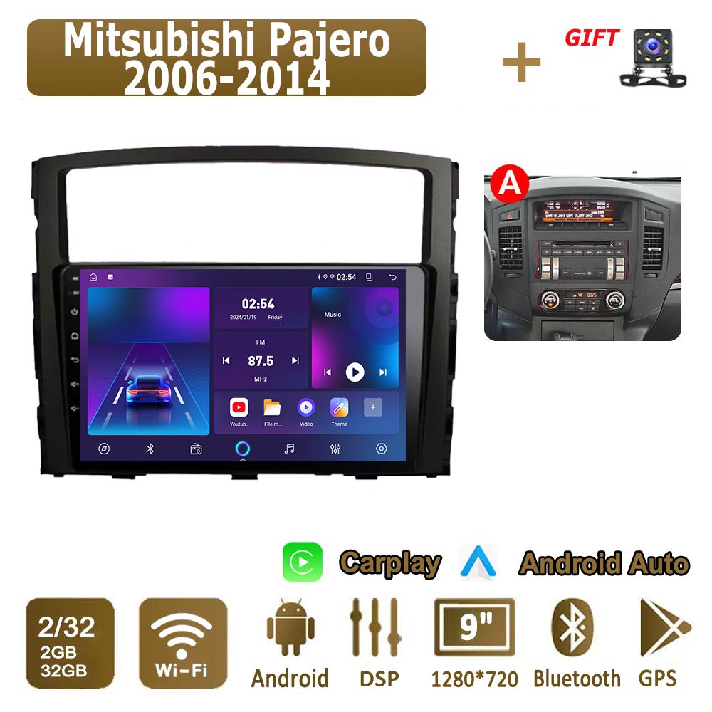 Android Carplay Car Radio For Mitsubishi Pajero 2006-2014 Multimedia Player Head Unit Stereo GPS Navigation BT WIFI 4+64GB