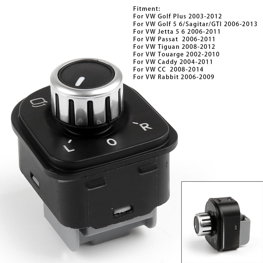 Car Side Folded Rear View Mirror Switch Plating Control Knob For VW Golf 5 Jetta