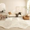 Fluffy Soft Lounge Floor Mat Thickend Plush Bedside Rug Cream Style Bedroom Decor Plush Irregular Shapes Carpets For Living Room
