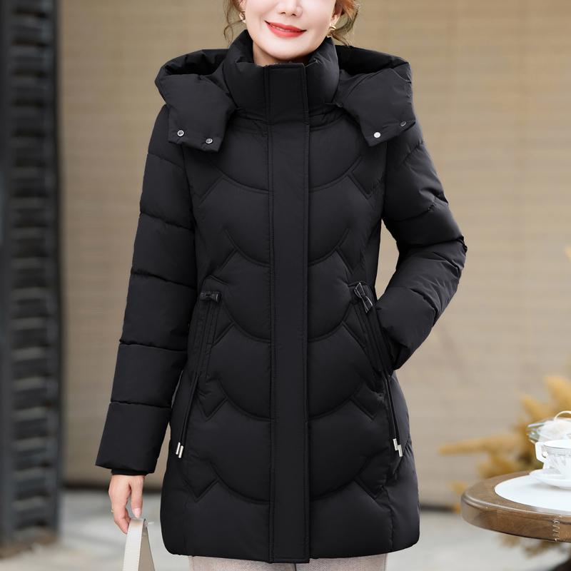 

Женские зимние пальто с капюшоном, повседневные, толстые, теплые, на флисовой подкладке, длинные парки, женские куртки 6XL чёрный