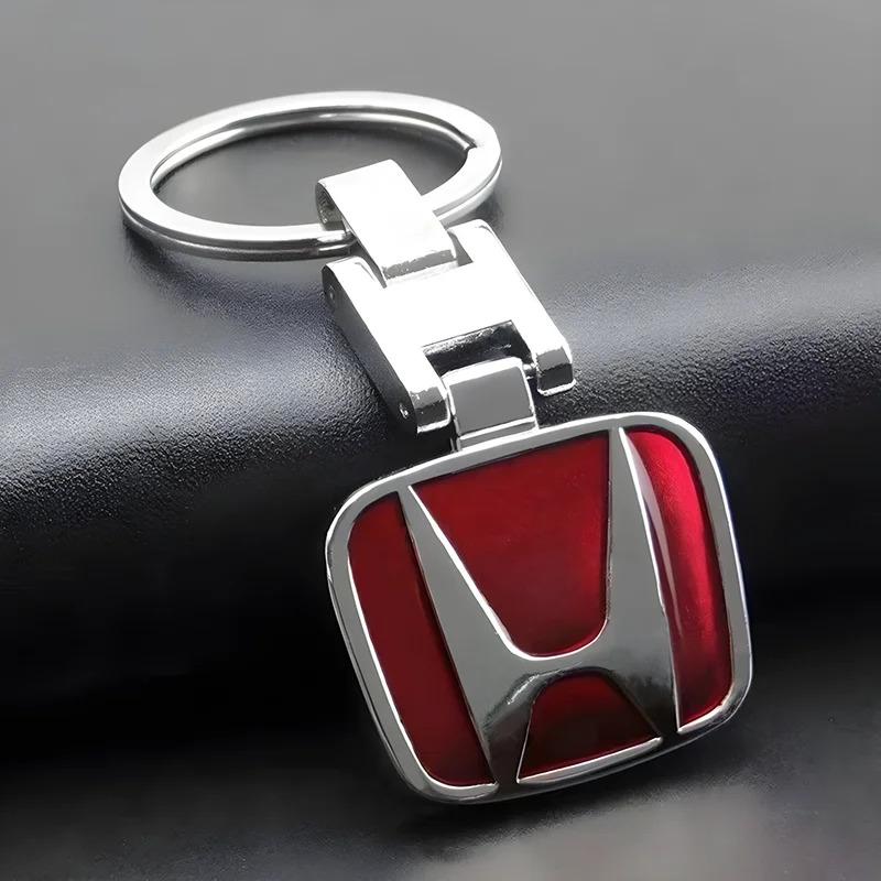 Car Badge Keychain Zinc Alloy Keyring Pendant For Honda civic accord fit jazz pilot CRV passport city shuttle HRV vezel stickers TP6