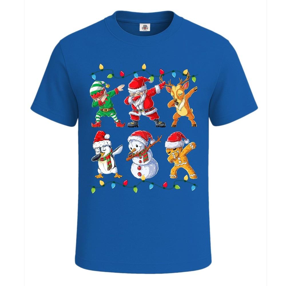 Dabbing santa elf friends christmas mens t shirt funny xmas party shirt top 2XL