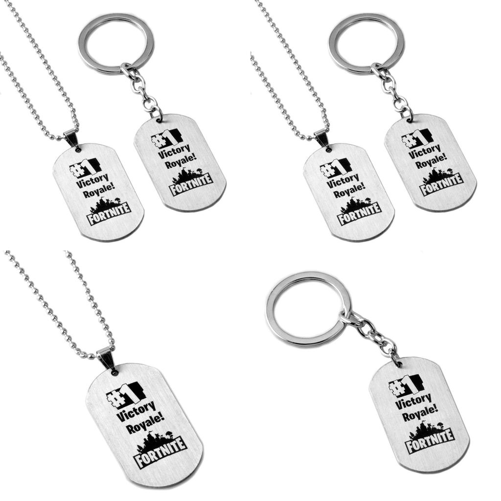 Keychain Fortnite Key Ring Ornaments Fashion Necklace Toy Game Necklace Pendant