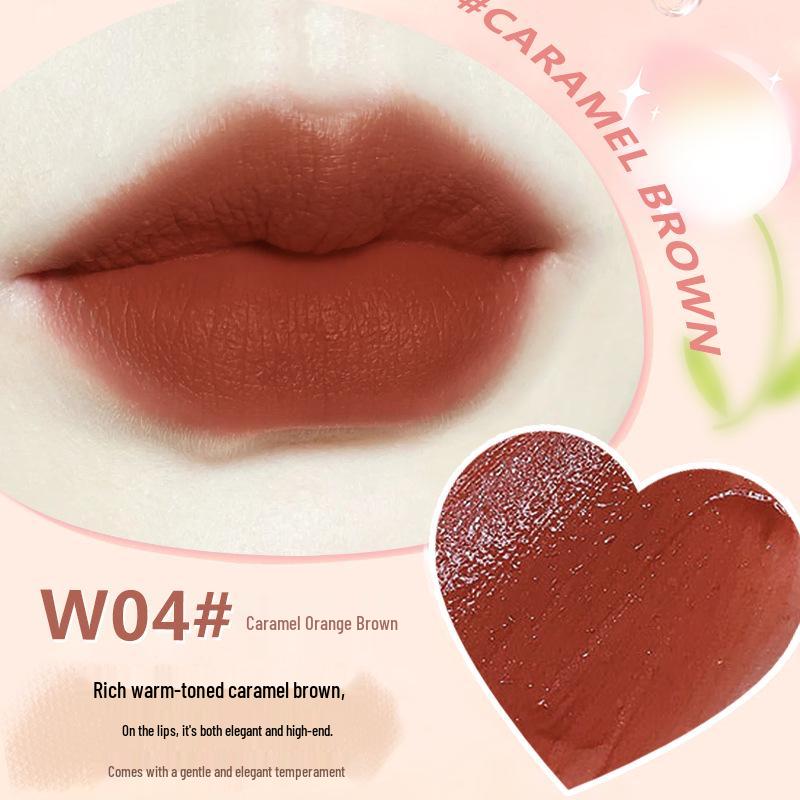 

WODWOD Velvet Mist Lightweight Lip Cream: Non-fading, Non-stick, Brightening, Creamy Nude Makeup.