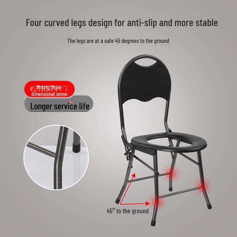 Portable Folding Toilet Chair for Elderly and Pregnant Women