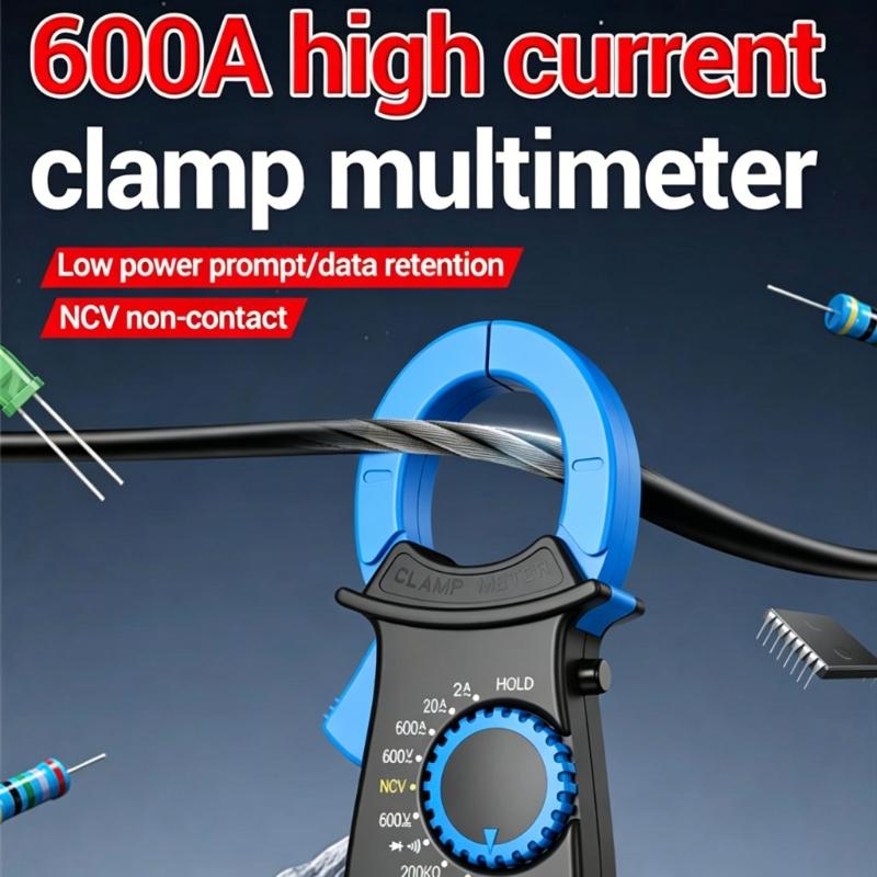 1999 Counts Digital Clamp Meter 600A Current Tester Voltmeter Ammeter Diode Professional Electrician Tool