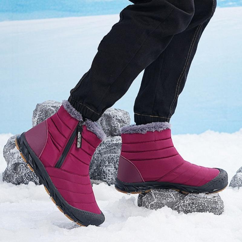Unisex Baumwollstiefel Dickes Plüsch Warm Winterstiefel Outdoor Rutschfest Schneestiefel für Herren Damen Lässige Stiefelette Paar Winterstiefel