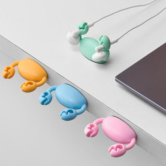 Cute Crab Cable Organizer Clip Line Processor Adhesive Wire Tidy Holder