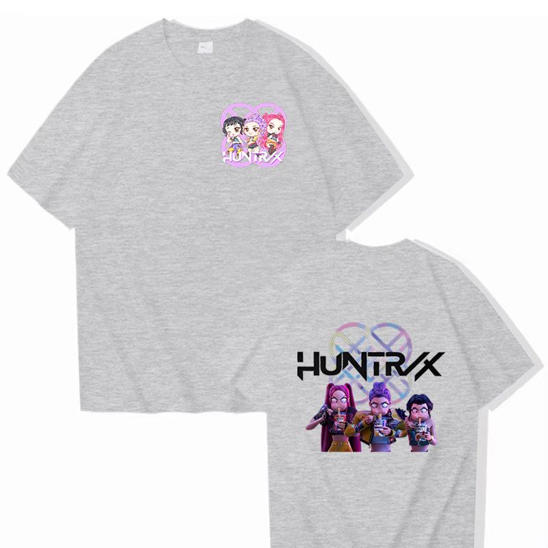 Kpop Demon Hunters Fashion T-shirts for Men Women Cartoon Printed Short Sleeved Shirt Couple Summer Hip Hop T-shirt Gifts