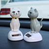 Solar Decoration Bobblehead Doll Cute Cartoon Cat Modeling Car Interior Dashboard Creative Decoration Car Doll Accessories