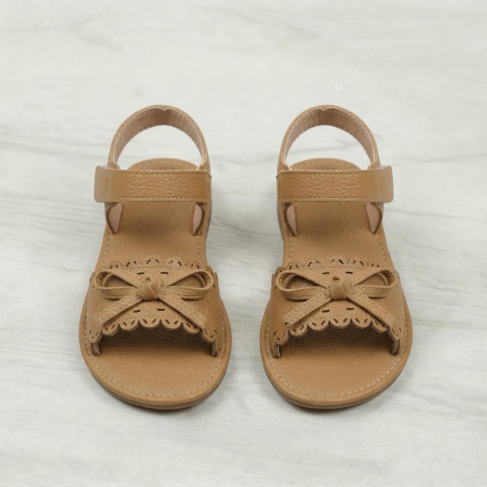 Children s Bowknot Outdoor Casual Flat Open-Toe Sandals 34 коричневый