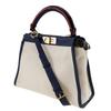 Fendi Peekaboo Handbag 8BN290 2WAYShoulder White / Navy canvas/Calfskin Women Used