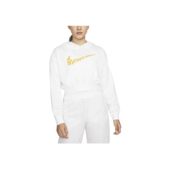 Nike Sportswear Daisy Logo Embroidered Loose Fleece Hoodie Women Hoodie White DO7257-100
