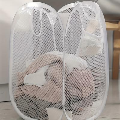 1pc Laundry Basket with Handle - Foldable Mesh Laundry Basket