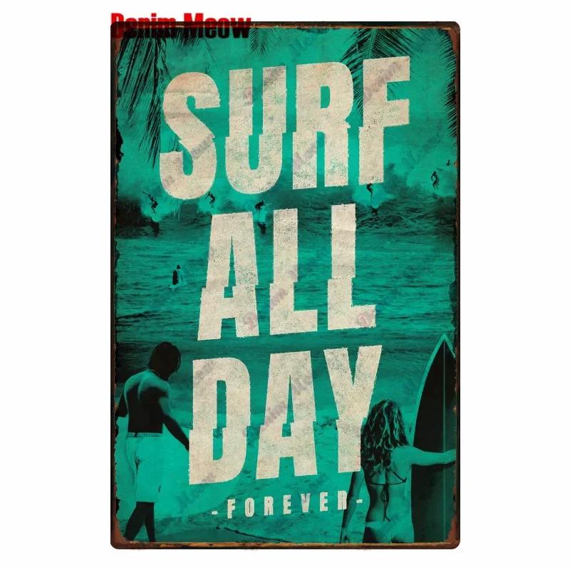 Beach Metal Tin Sign, Vintage Summer Beach Plates, Relax Wall Sign, Pool Tiki Bar Pub Seaside Ocean, Happy Place, Decor WY161