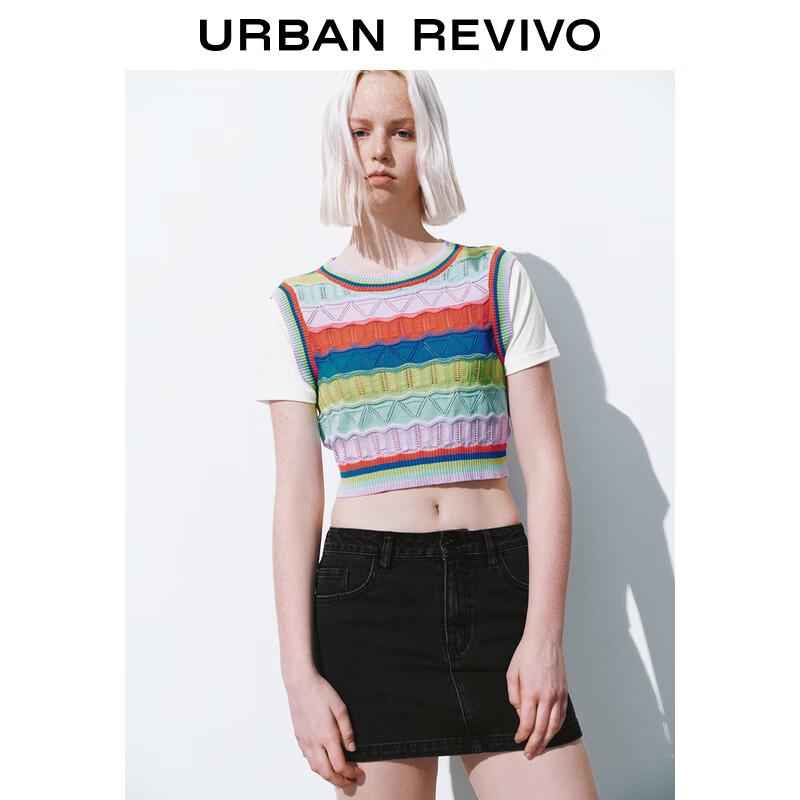 UR Women's Textured Faux Two-Piece Knit Top