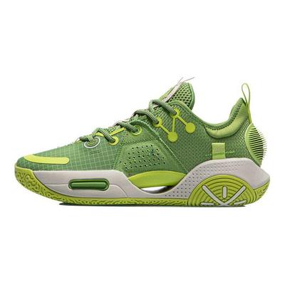 Li Ning All City 9 V1.5 Langlebige Rutschfeste Stoßdämpfende Low-Top Basketballschuhe Herren Sneaker Olivgrün ABAR015-6