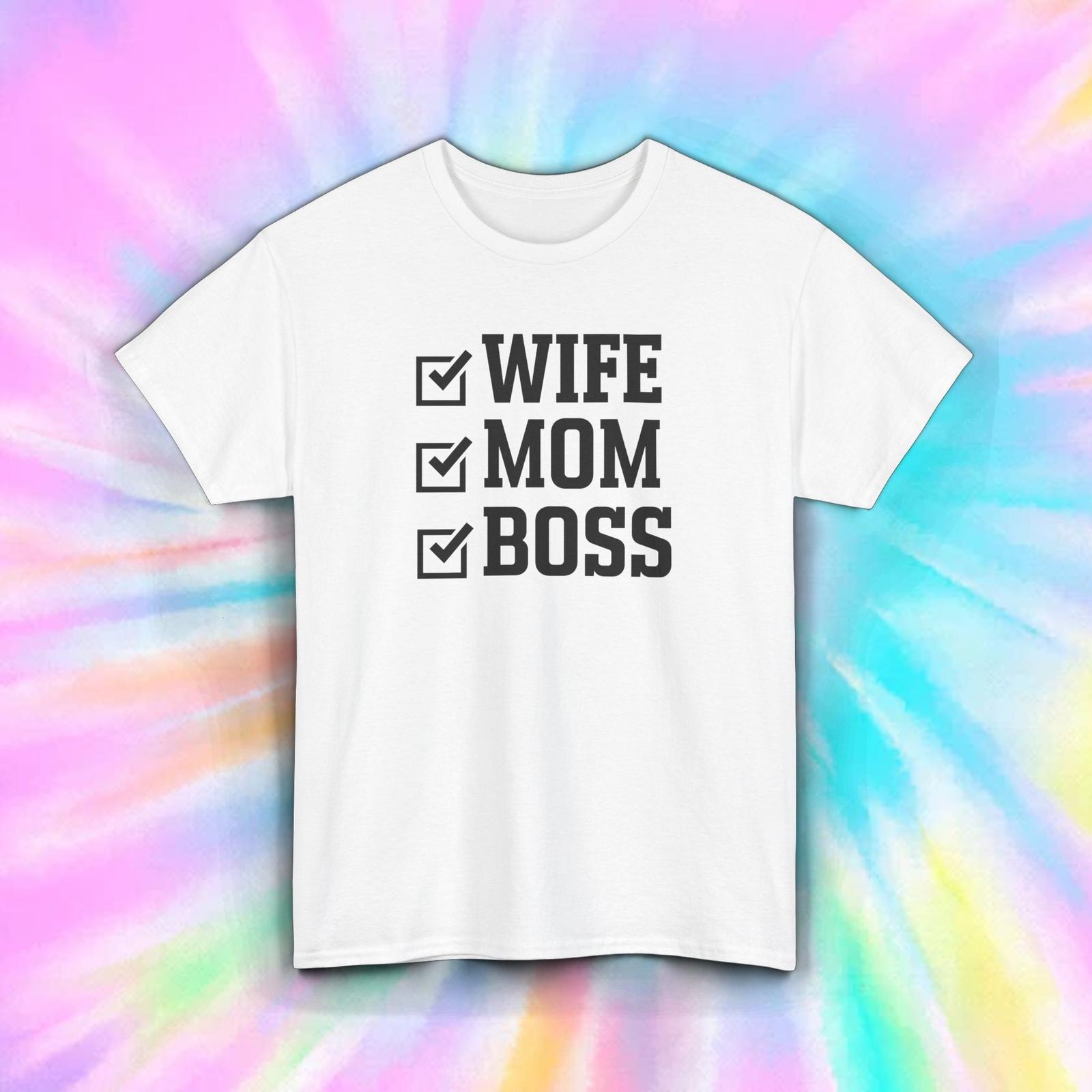 Wife Mom Boss Checklist Shirt | Strong Woman Empowerment Graphic Tee S-5XL S