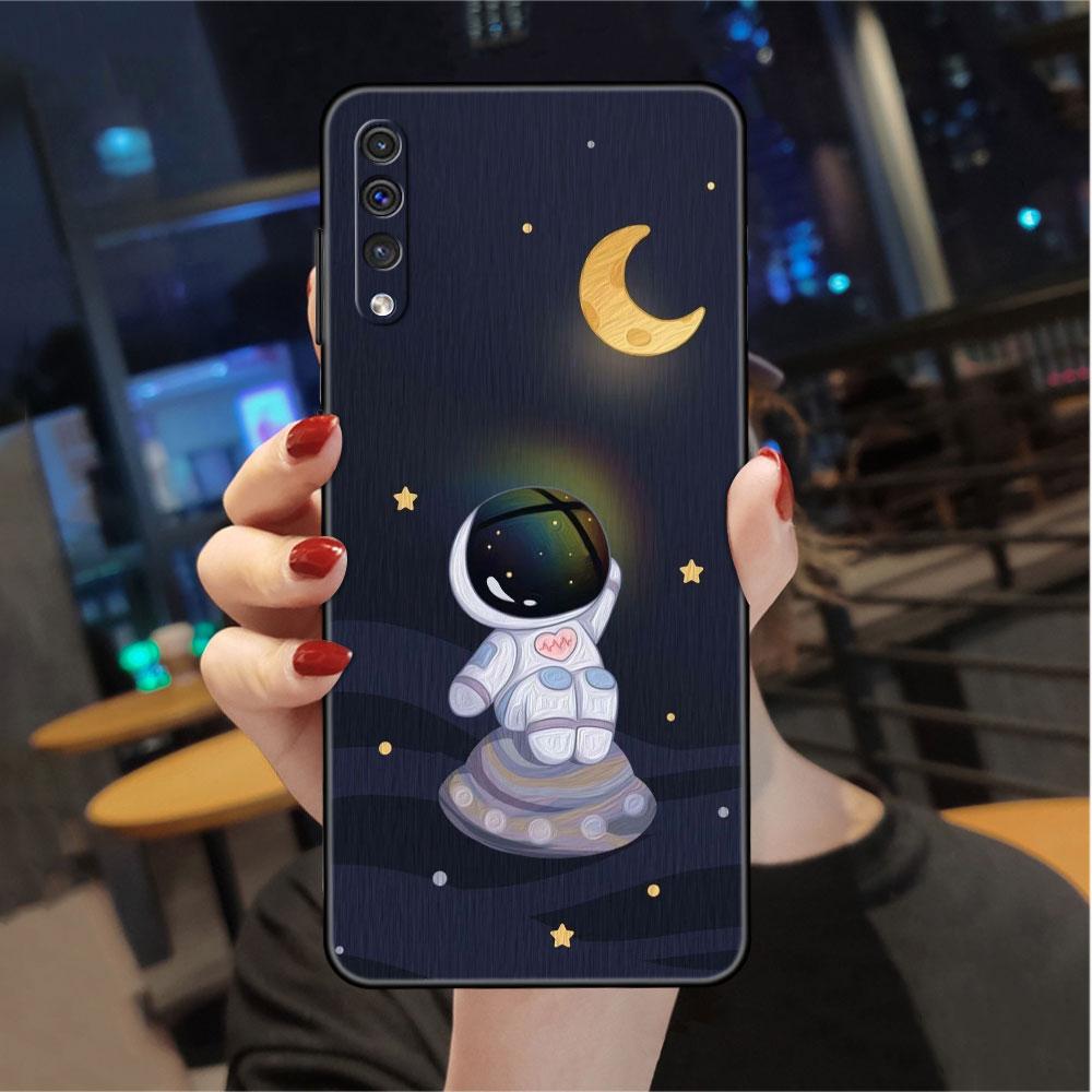 Astronaut Universe Case For Samsung Galaxy A50 A02s M31 A70 A30 A10 A20e A40 A10s M30s M51 M52 M22 M32 Black Phone Cover