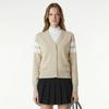 MunSingwear Women S V Neck Color Block Cardigan Beige mr122lSw15