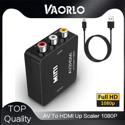 VAORLO RCA To HDMI-compatible AV To HD GANA 1080P Mini RCA Composite CVBS AV To HD Video Audio Converter Adapter Compatible PAL
