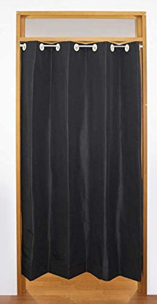 and Shield Divider 140cm Wide x 220cm 1 Made in Japan Energy-Saving, Japanese-Sewn Insulated, Soundproof, Light-Blocking Curtain, Comfort, Black,