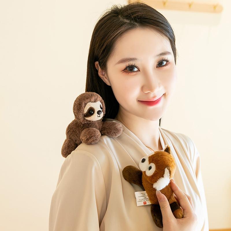 Penguin Series Animal Red Panda Standing Shoulder Decorative Pendant Plush Toy
