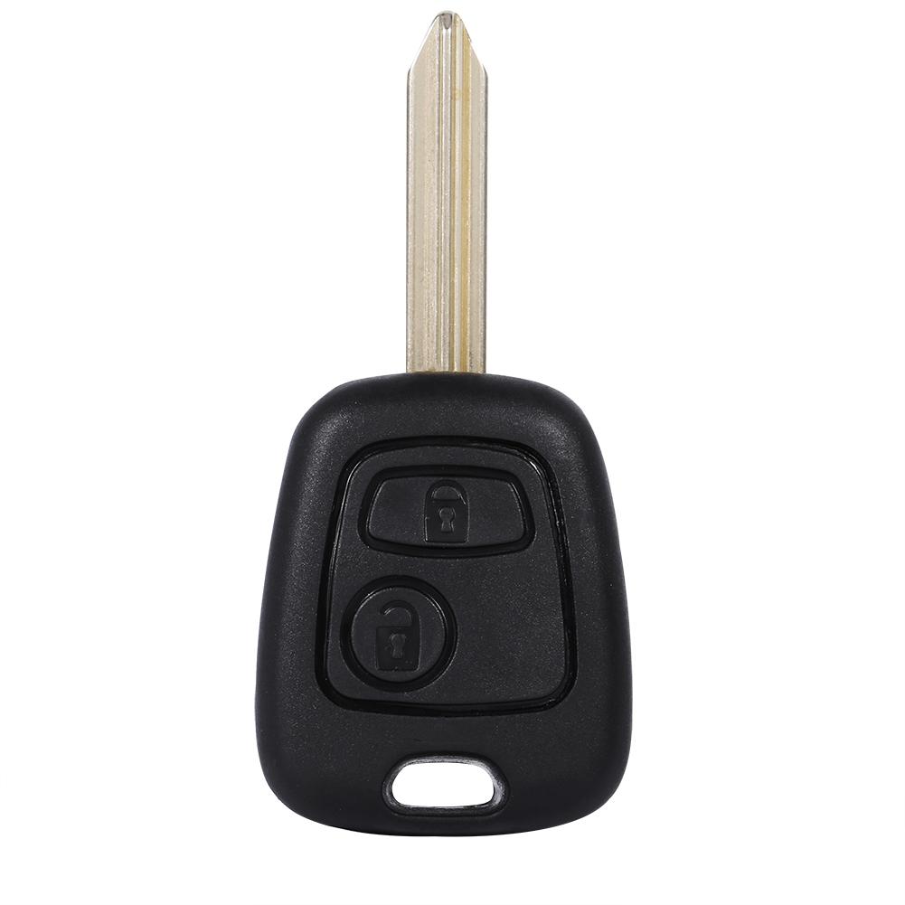 2 Button Remote Control Key Fob , Uncut Blank, Replacement for , , , , ABS Plastic, Black