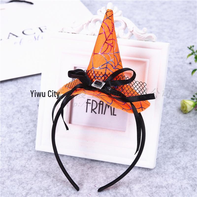 

Halloween Pumpkin & Spider Web Witch Hat Headband - Classic Party Costume Hair Accessory One Size
