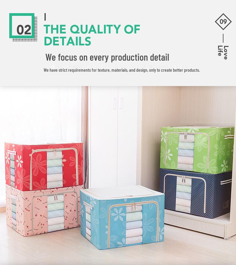 Foldable Washable Oxford Cloth Storage Box - Large Organizer for Quilts, Clothes, and Toys