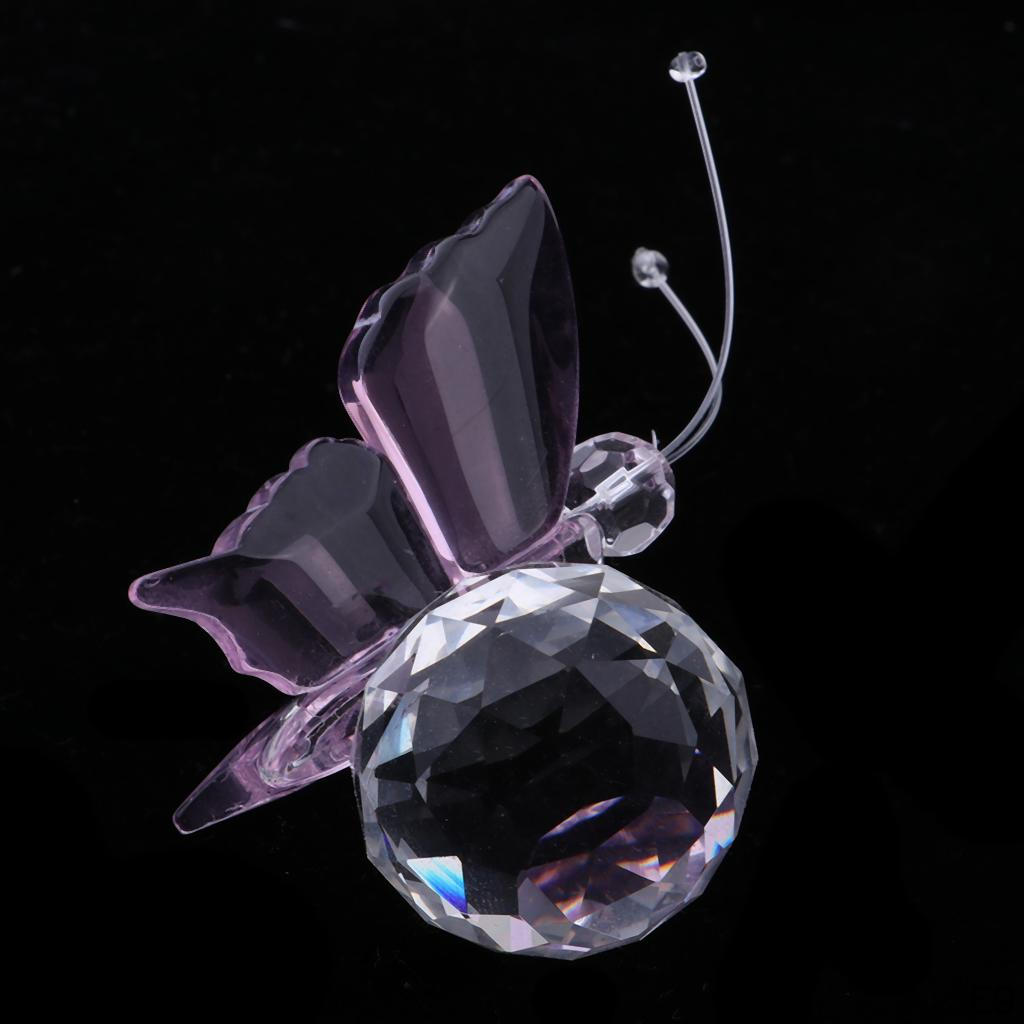 2 Inch Crystal Butterfly Figurine Collectible With Ball Paperweight Ornament