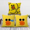 Cute Cartoon Kawaii Yellow Duck S-Sally Face Art Soft Hogar Pillowcase For Sofa Living Room Bed Home Decor Protective Covers