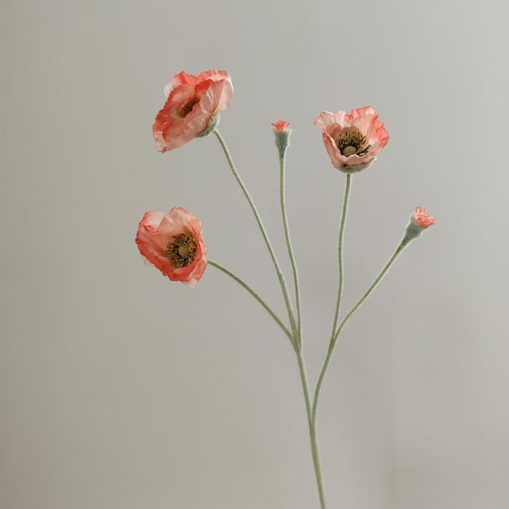 Artificial Flowers Long Stem Fake Poppy Silk Flowers Housewarming Garden Home Table Wedding DIY Wedding Party Bouquet Decoration