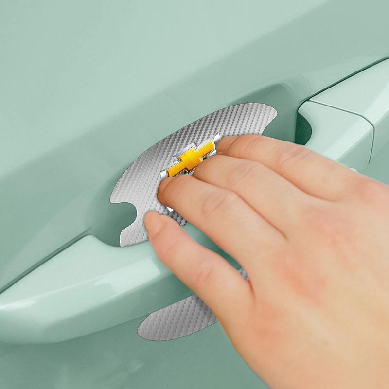 Car Door Handle Protection Sticker Emblem Car Decoration Styling for Chevrolet Chevry Cruze Impala Camaro Garna Equinox Volt Yakista AVEO Sedan Malibu