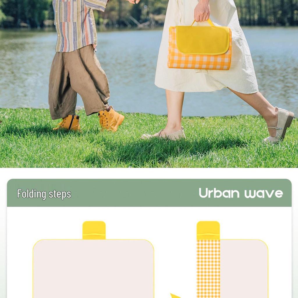 City Wave Waterproof Picnic & Camping Ground Mat - Thick, Foldable, Moisture-Proof, Portable