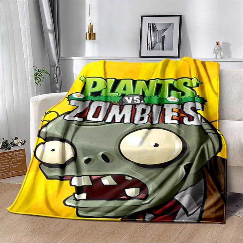 P-Plants vs. Z-Zombies Game Blanket with Peashooter Design Ideal for Sofa and Bed Cover throw blanket