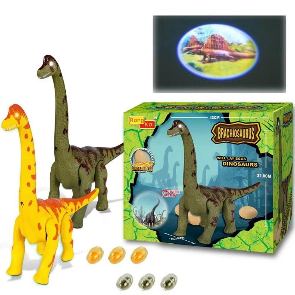 Plastic Will Lay Eggs Dinosaurs Toys Projection Crawling Long-necked Toys Birthday Gift