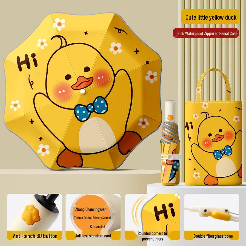 

Children s Fully Automatic Anti-Rebound Umbrella with Ring Buckle, Sun Protection, Dual-Use for Boys and Girls