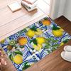 Mediterranean Lemon On Blue Ceramic Tiles Non-slip Doormat Floor Mat  Carpet Rug for Kitchen Entrance Home Bedroom Footpad Mat