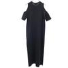 MSGM Made In Italy Short Sleeve Open Shoulder Long Dress XXS Black Women Used