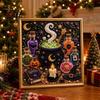 Halloween Craft Supplies Faux Pearl Painting Kit DIY Witchcraft Art 3D Seasonal Bead Wall Kit for Adults Beginners Handmade Holiday Decor Shiny