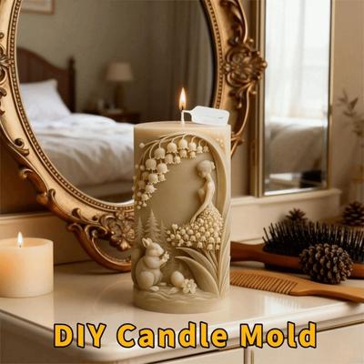 3D Flower Girl Candle Mold Non-stick Reusable Silicone Candle Mold Detailed Relief Handmade Pillar Candle Mold Gift Making