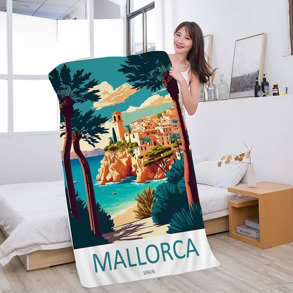 Reise Mallorca Mikrofaser Strandtuch Saugfähig Schnelltrocknend Weich Yoga Schwimmen Resort Bergsteigen Handtuch