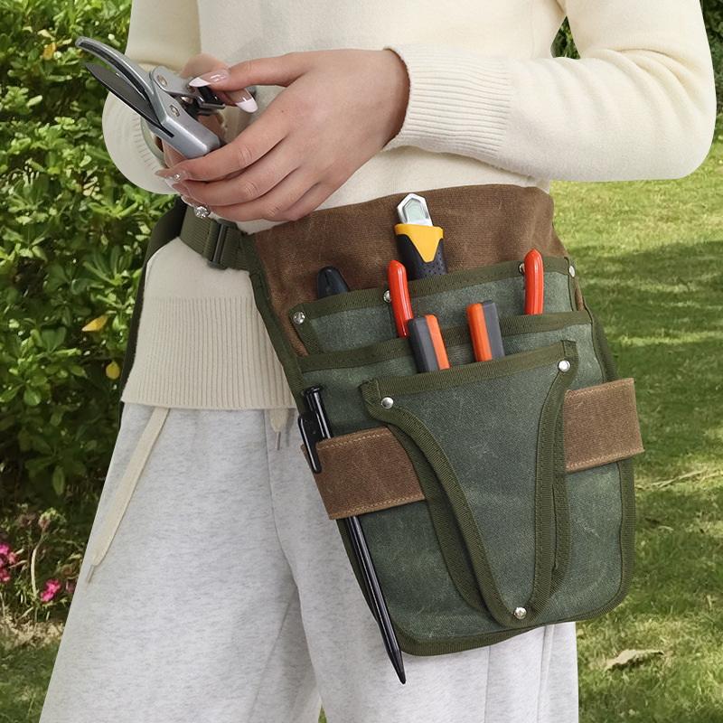 Multifunctional Gardening Tool Belt Bag - Canvas Tool Bag, Portable, Durable, Unisex, Multi-Pocket Storage Tool Waist Bag